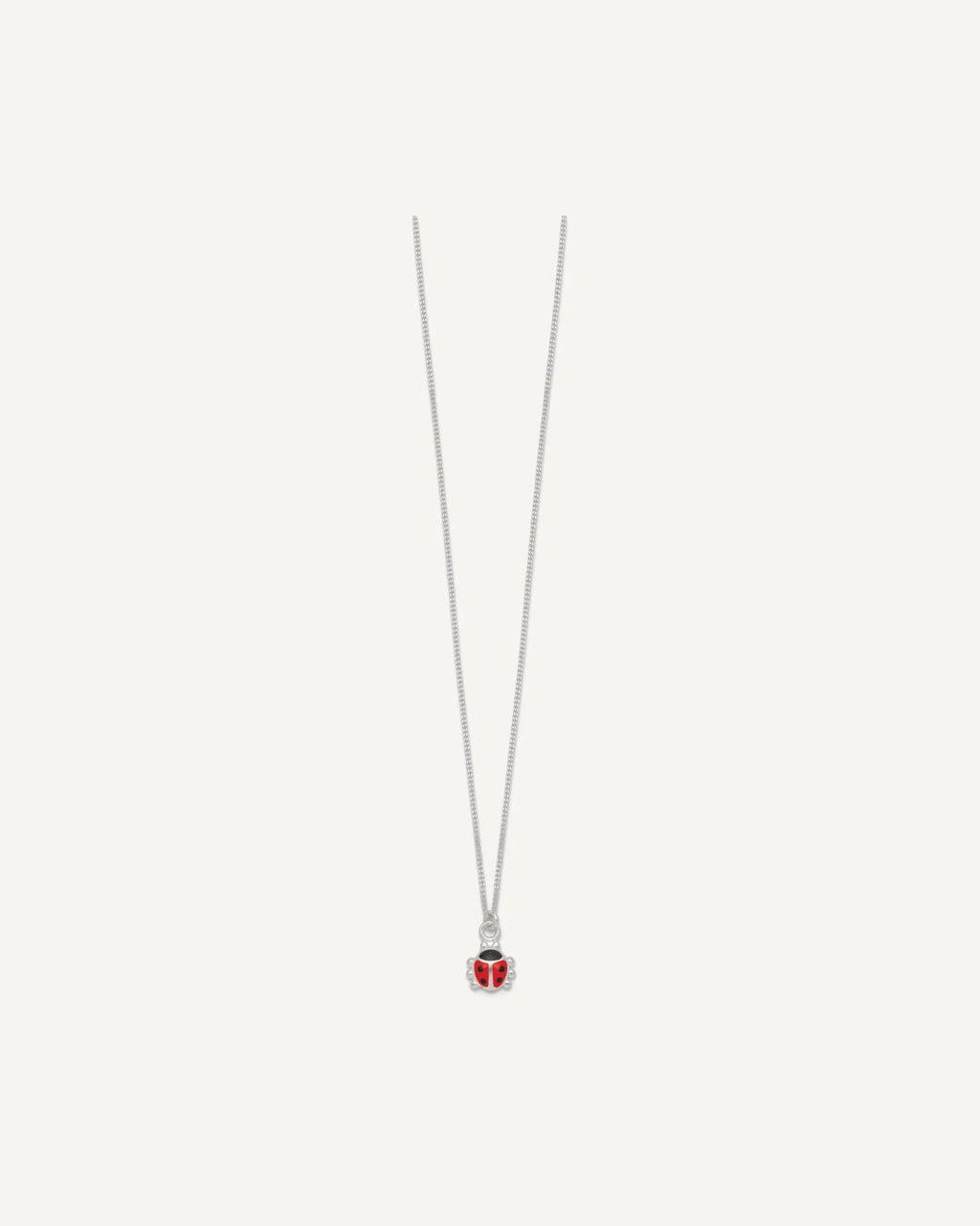 Sterling Silver Polished Red and Black Enameled Ladybug 14 Inch Necklace and Petite Post Earrings Set – View 6