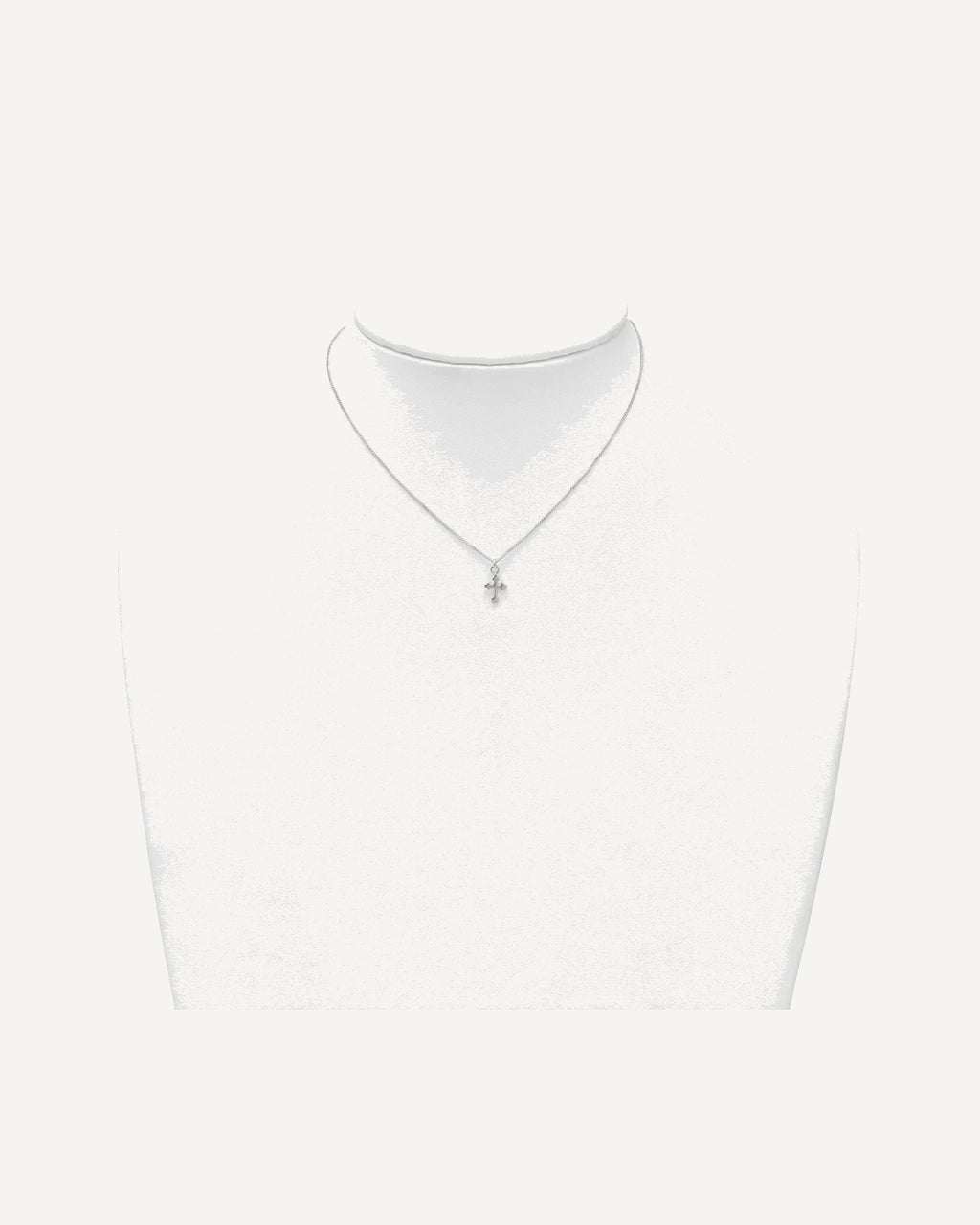 Sterling Silver Polished Cross 14 inch Necklace and Post Earrings Set – View 4