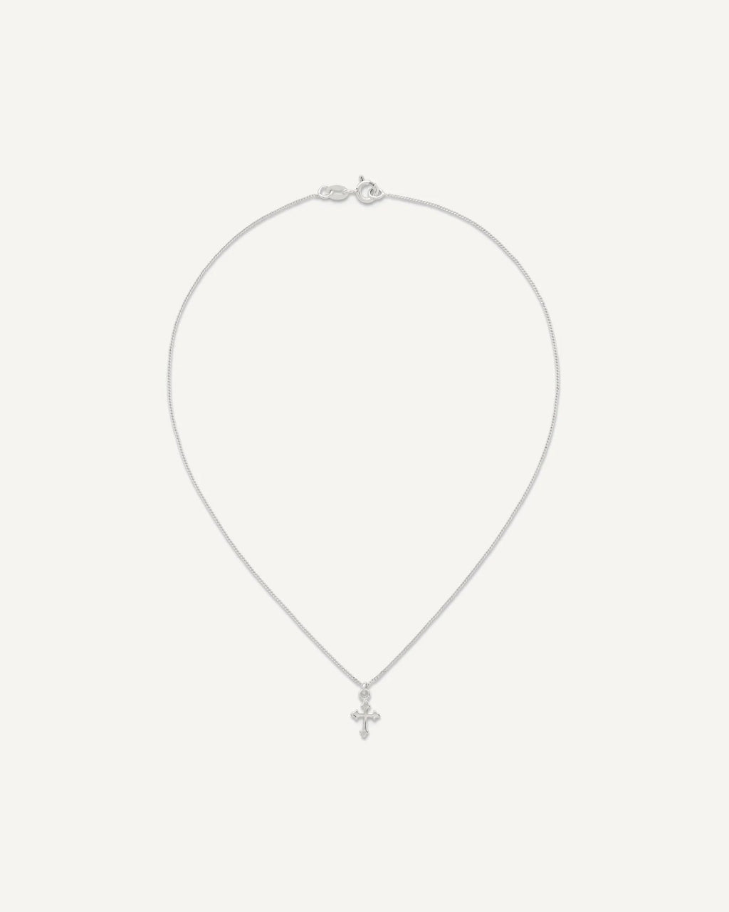 Sterling Silver Polished Cross 14 inch Necklace and Post Earrings Set – View 5