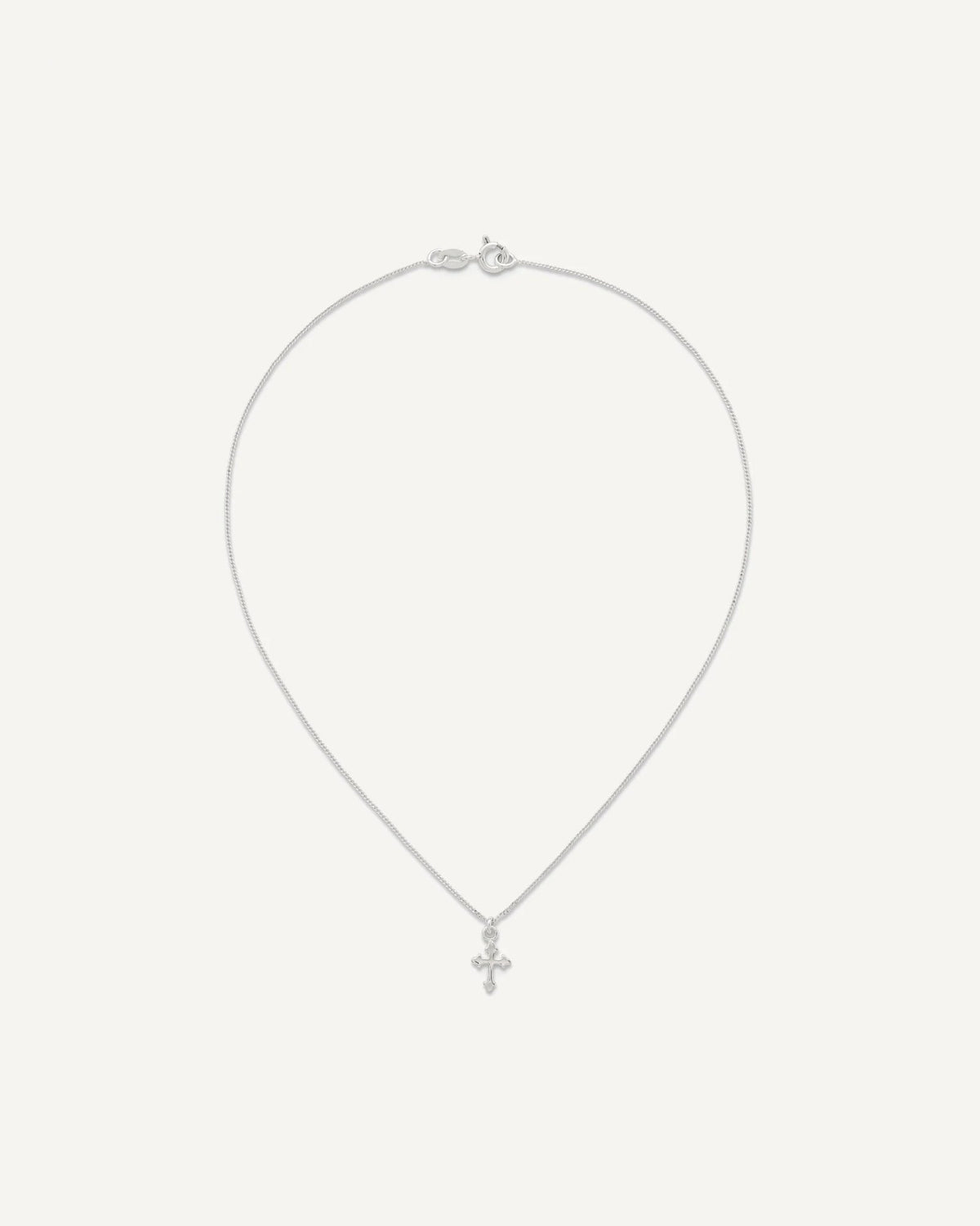 Sterling Silver Polished Cross 14 inch Necklace and Post Earrings Set – View 5