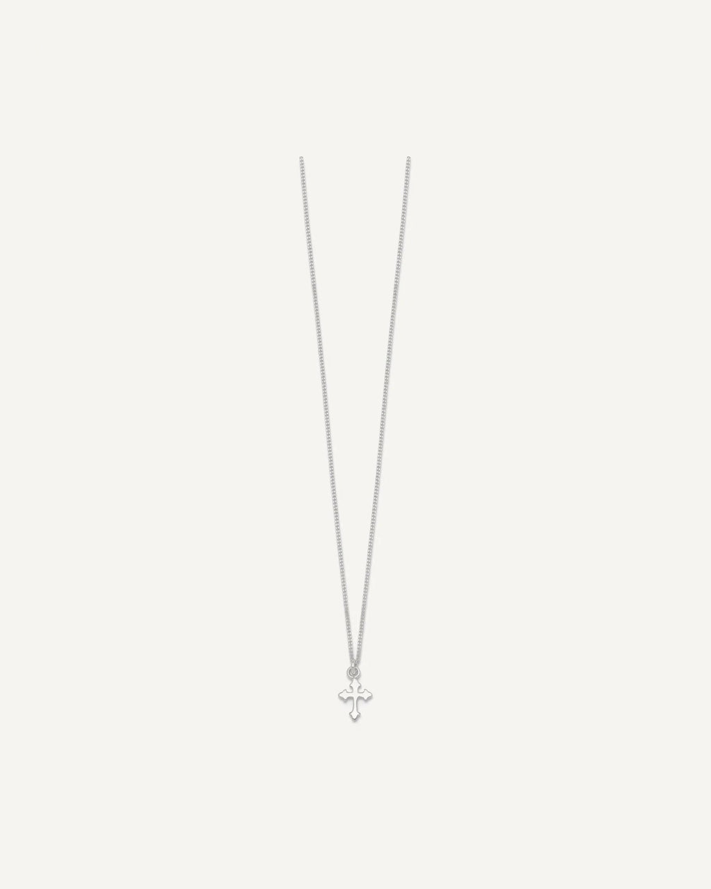 Sterling Silver Polished Cross 14 inch Necklace and Post Earrings Set – View 6