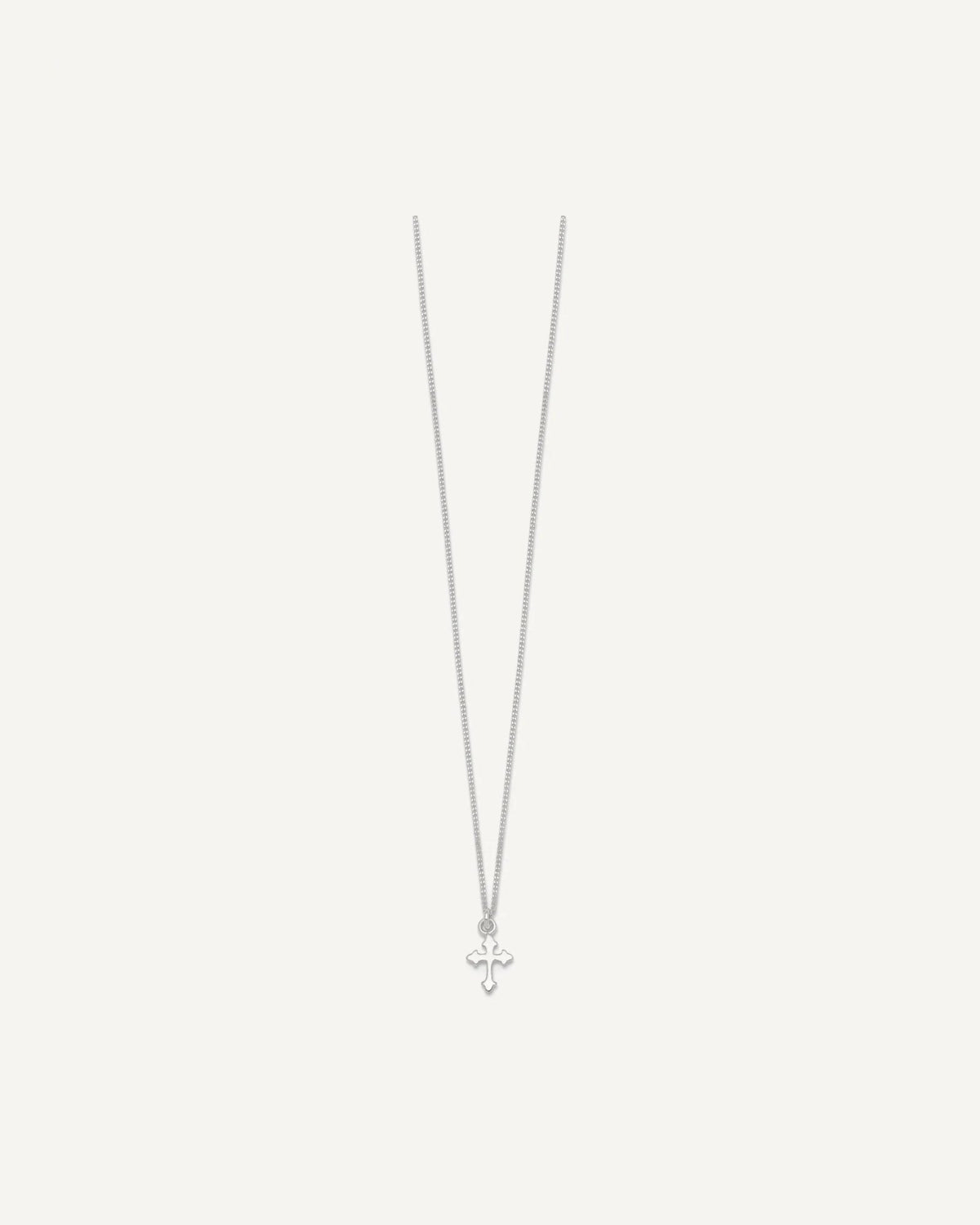 Sterling Silver Polished Cross 14 inch Necklace and Post Earrings Set – View 6