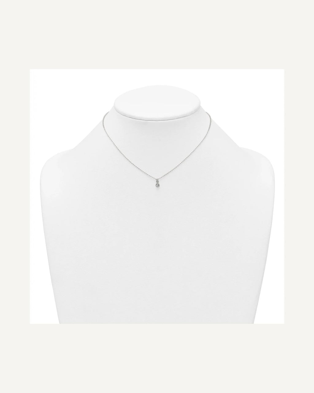 Sterling Silver Polished 4mm White CZ Childrens 14 inch Necklace and Post Earrings Set – View 4
