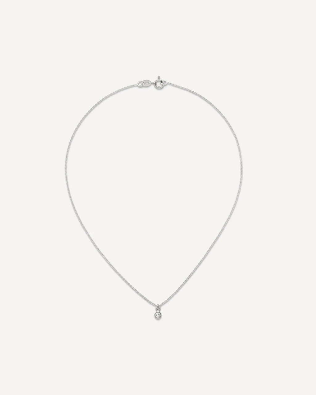 Sterling Silver Polished 4mm White CZ Childrens 14 inch Necklace and Post Earrings Set – View 5