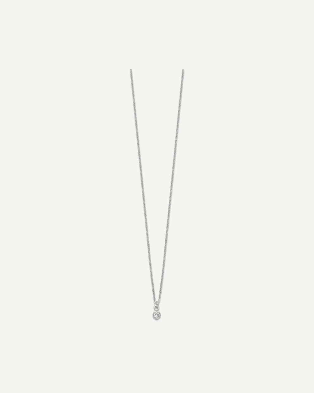 Sterling Silver Polished 4mm White CZ Childrens 14 inch Necklace and Post Earrings Set – View 6