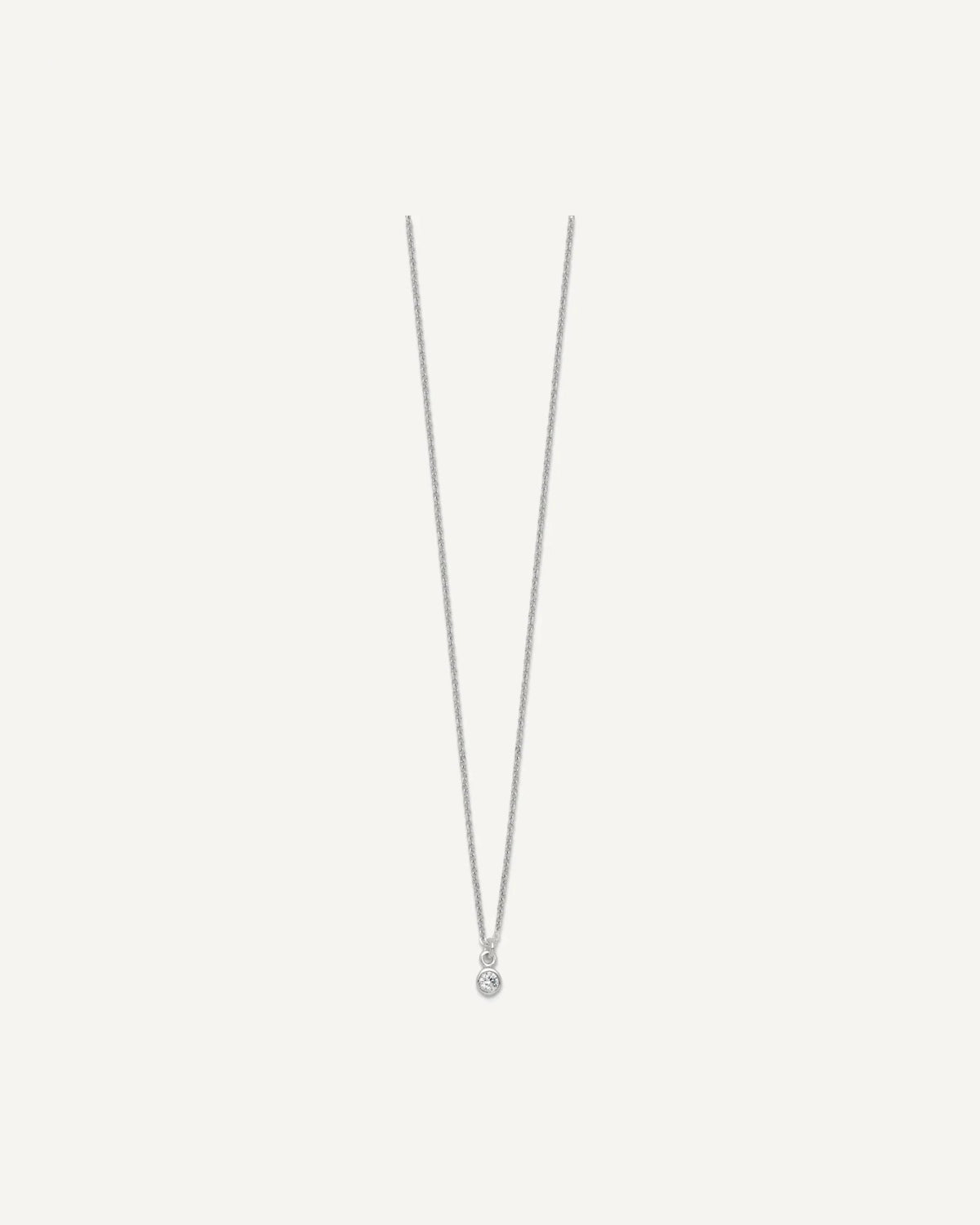 Sterling Silver Polished 4mm White CZ Childrens 14 inch Necklace and Post Earrings Set – View 6