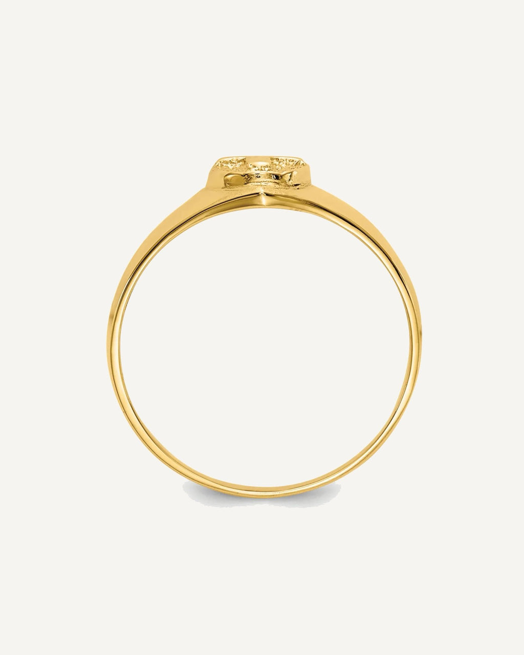 Gold Polished Children's Cross Rings – View 7