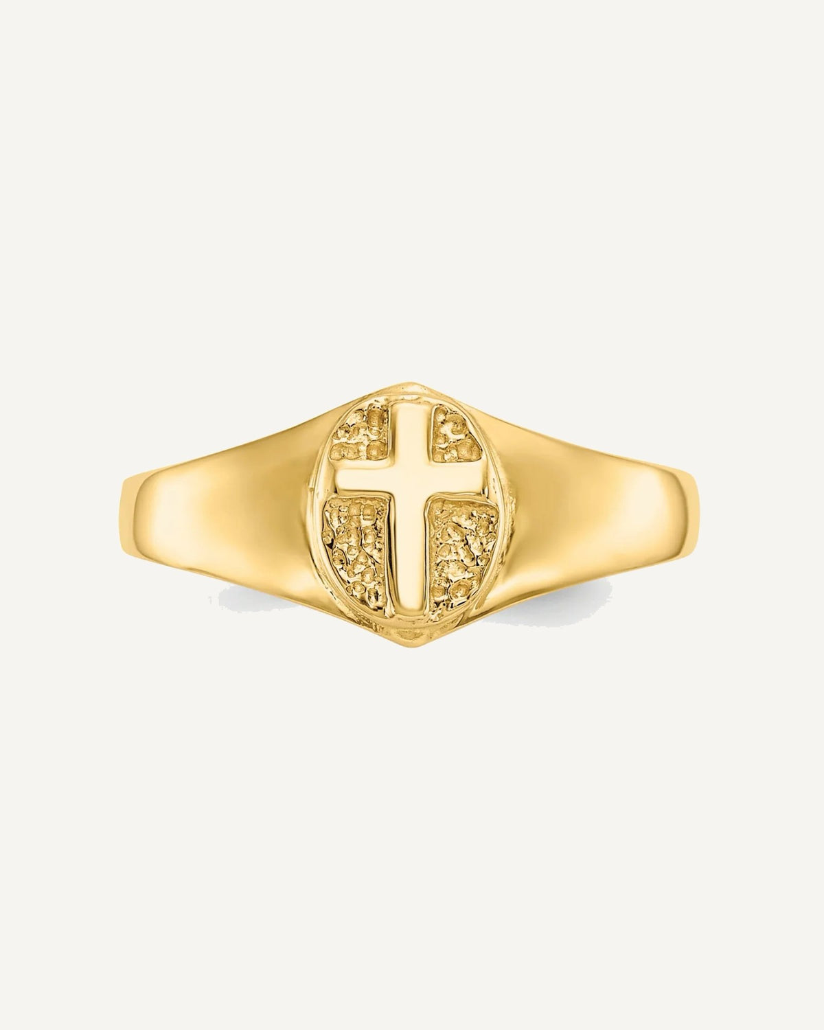 Gold Polished Children's Cross Rings – View 10