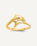 Gold Polished Dolphin Rings – View 1