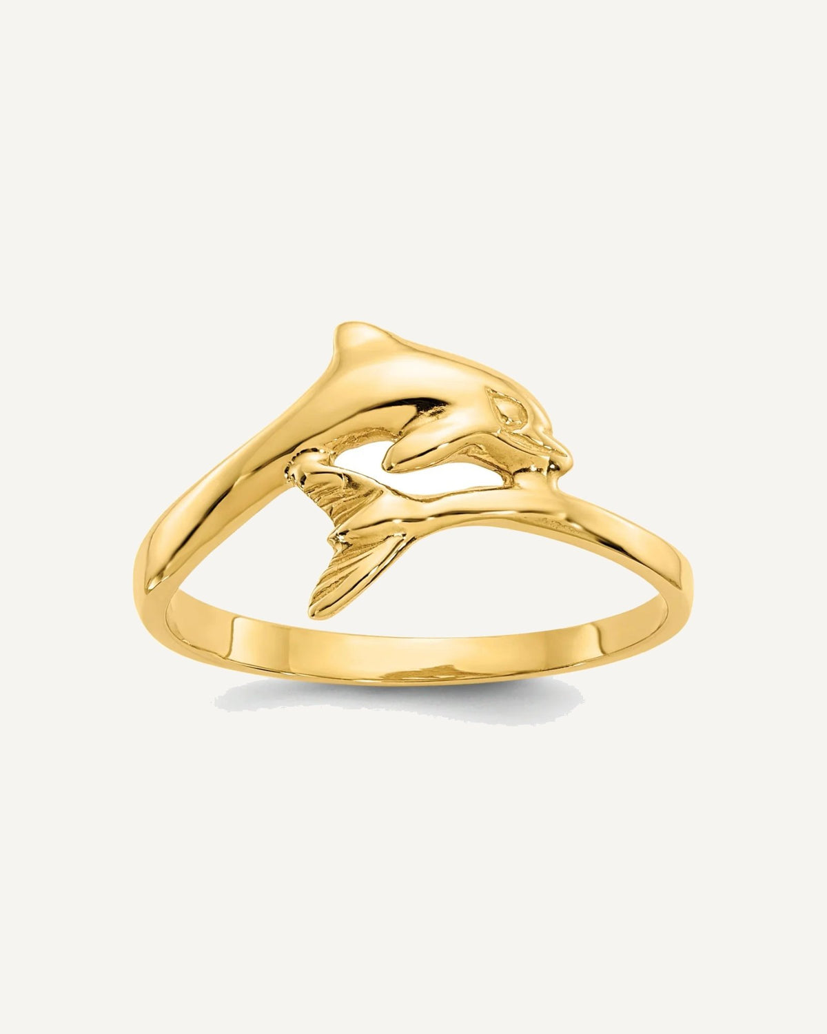 Gold Polished Dolphin Rings – View 1