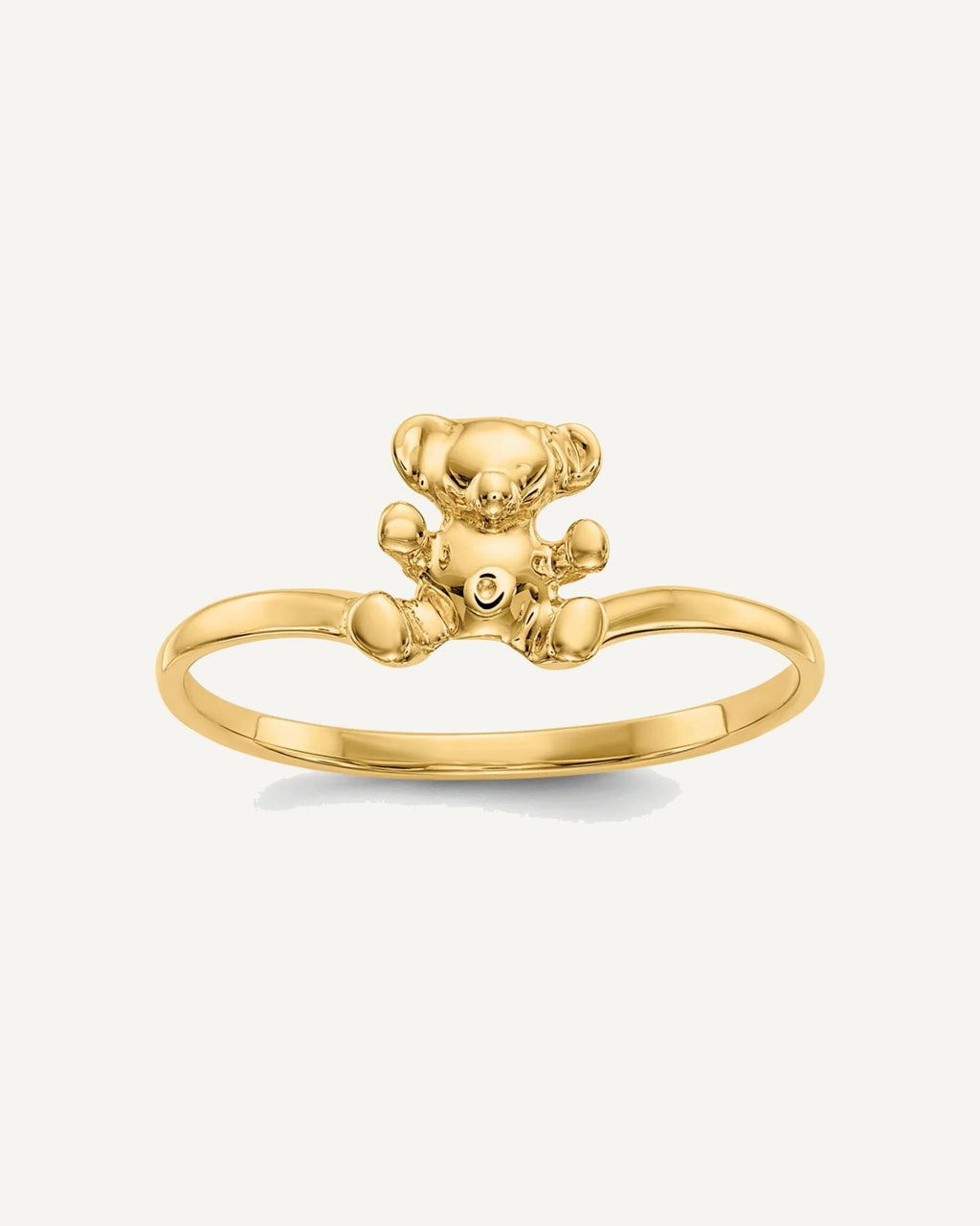 14k Polished Teddy Bear Size 5 Ring – View 1