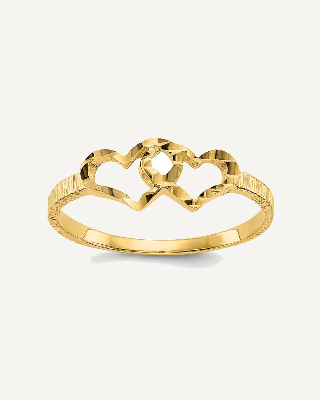 Gold Polished Children's Heart Rings – View 6