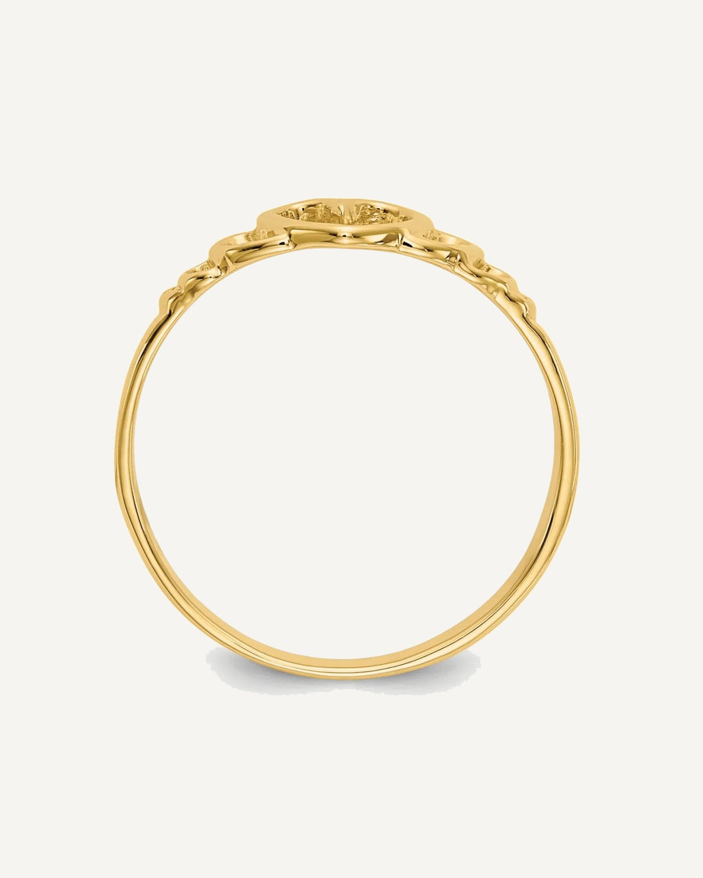 Gold Polished Children's Heart  Rings – View 7