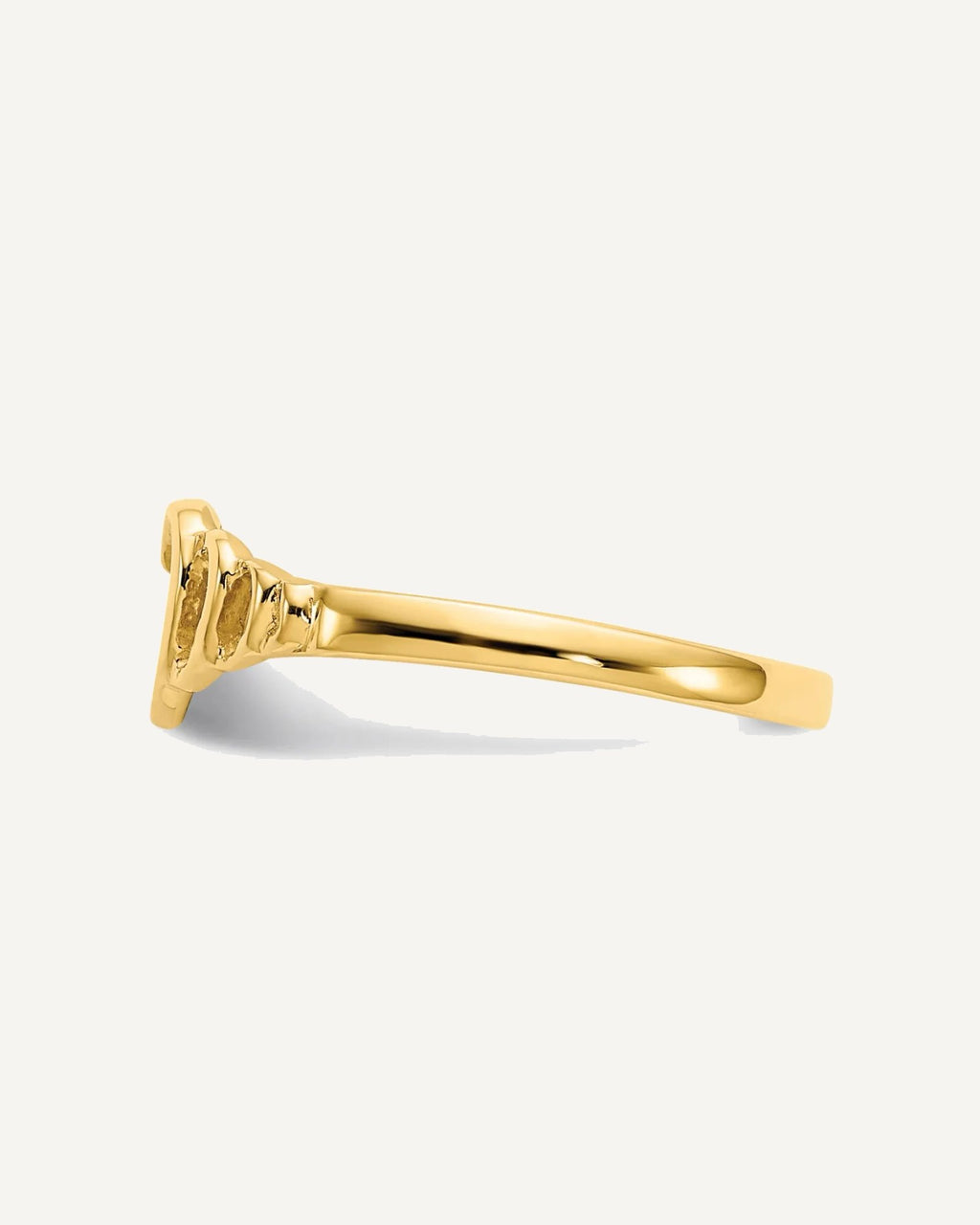 Gold Polished Children's Heart  Rings – View 9