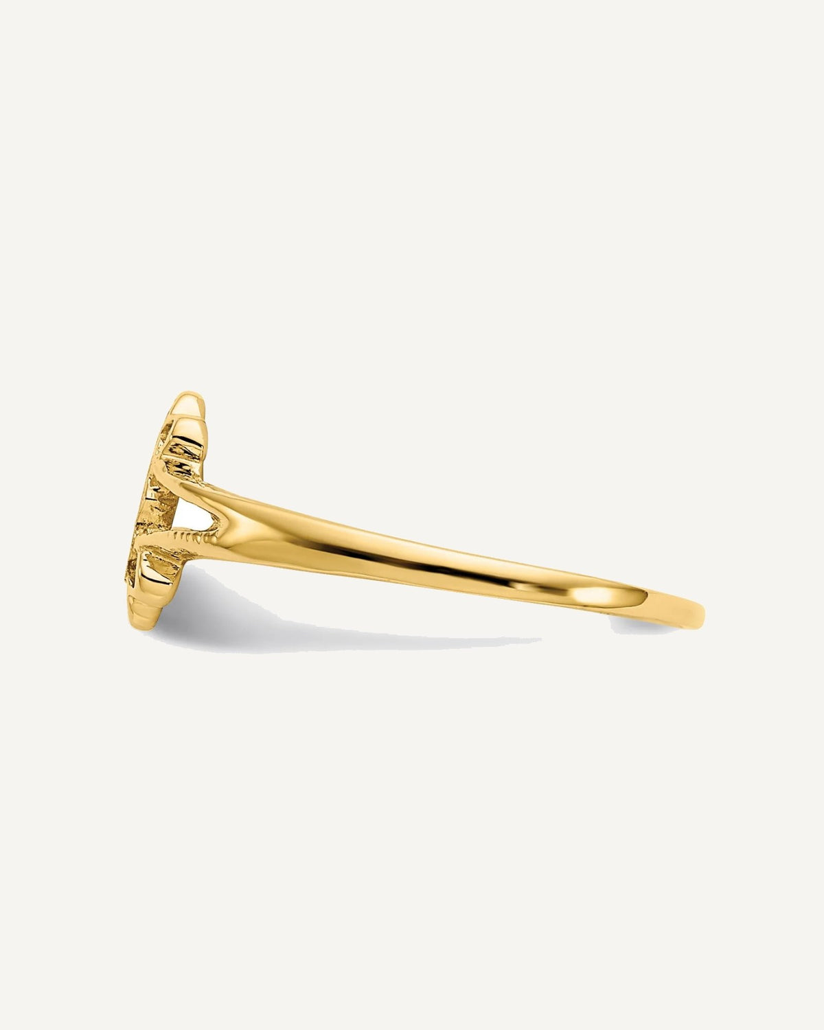 Gold Polished Children's Signet Rings – View 9