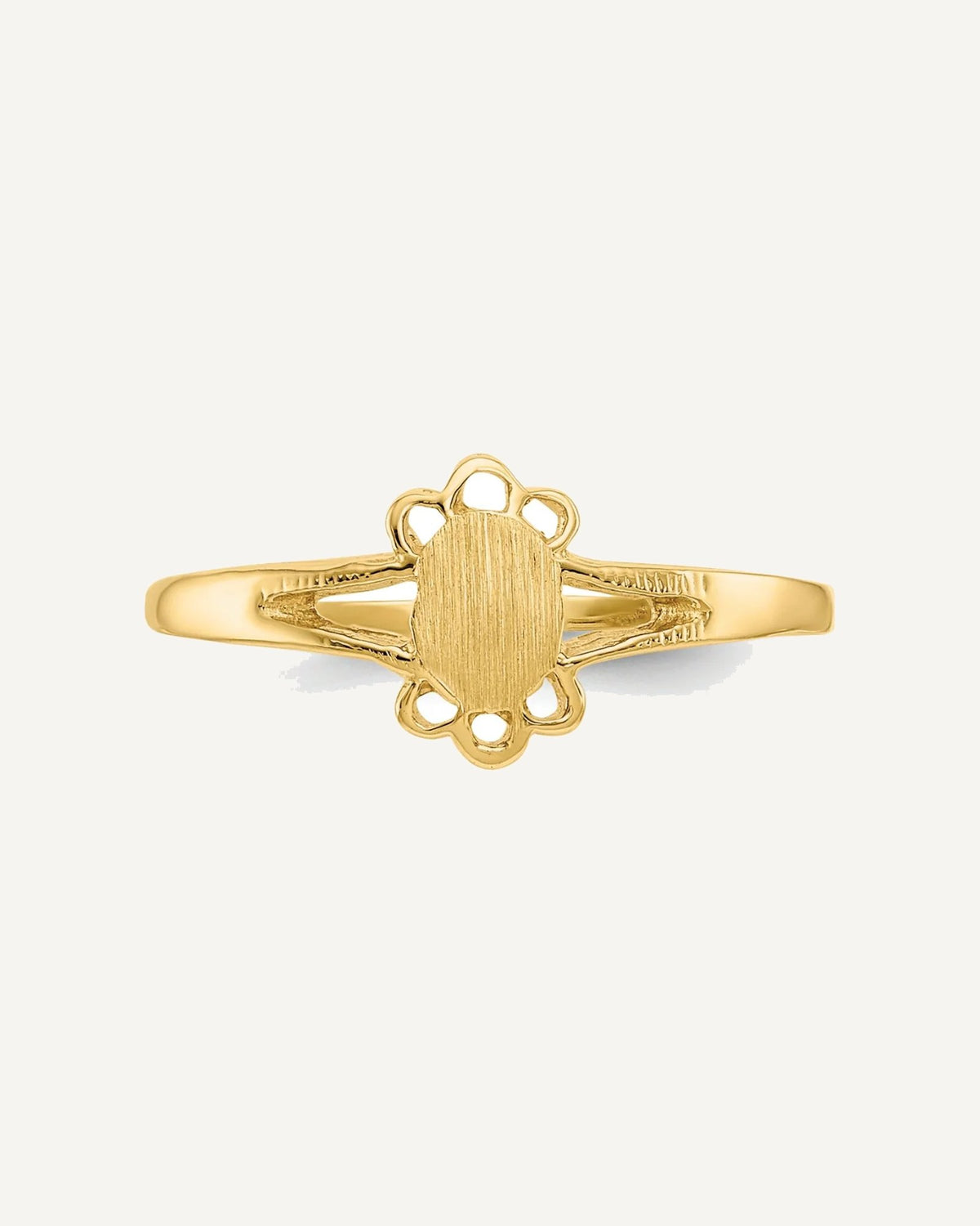 Gold Polished Children's Signet Rings – View 10