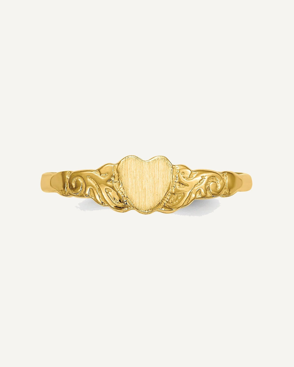 Gold Polished Children's Heart Rings – View 4