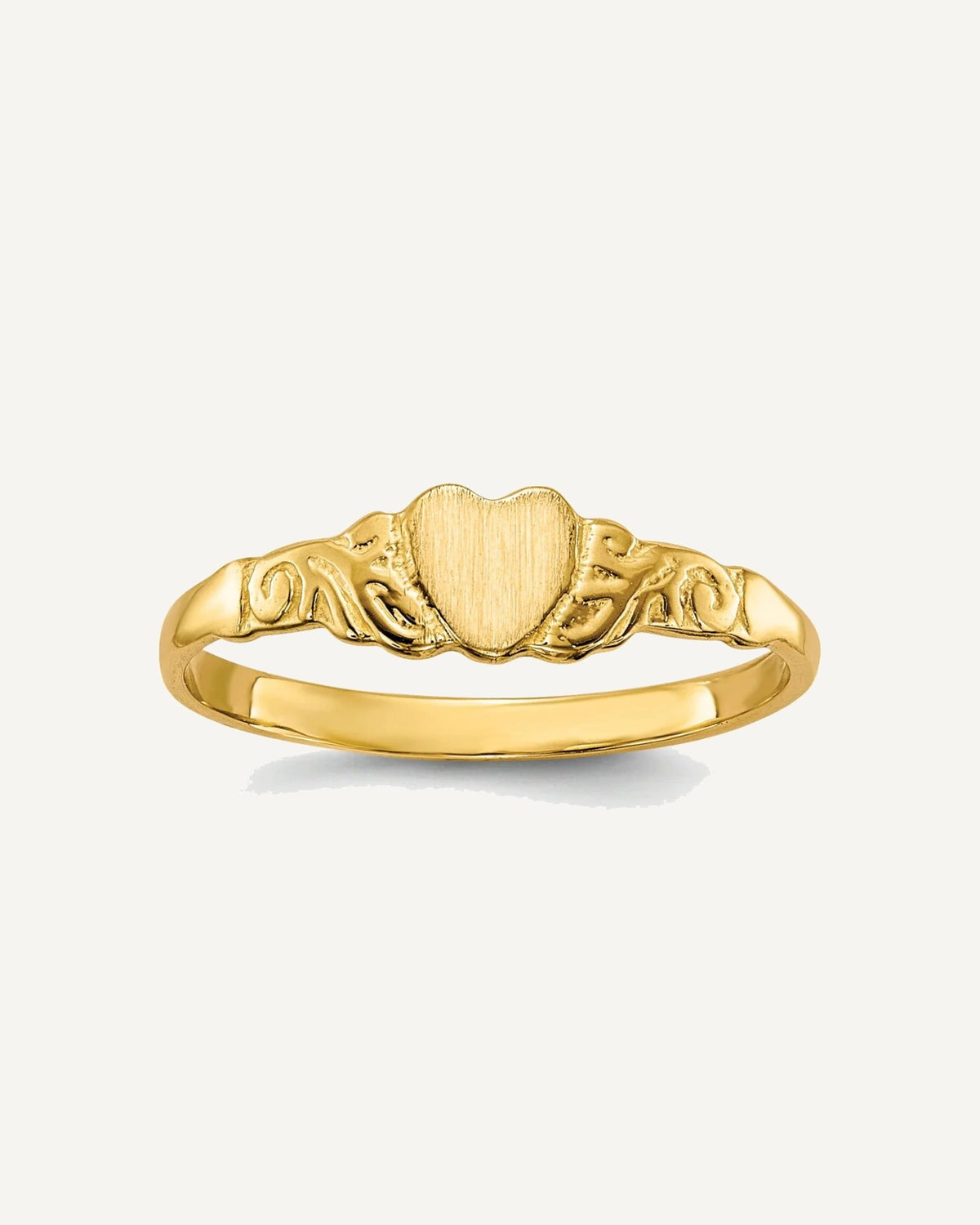 Gold Polished Children's Heart Rings – View 1