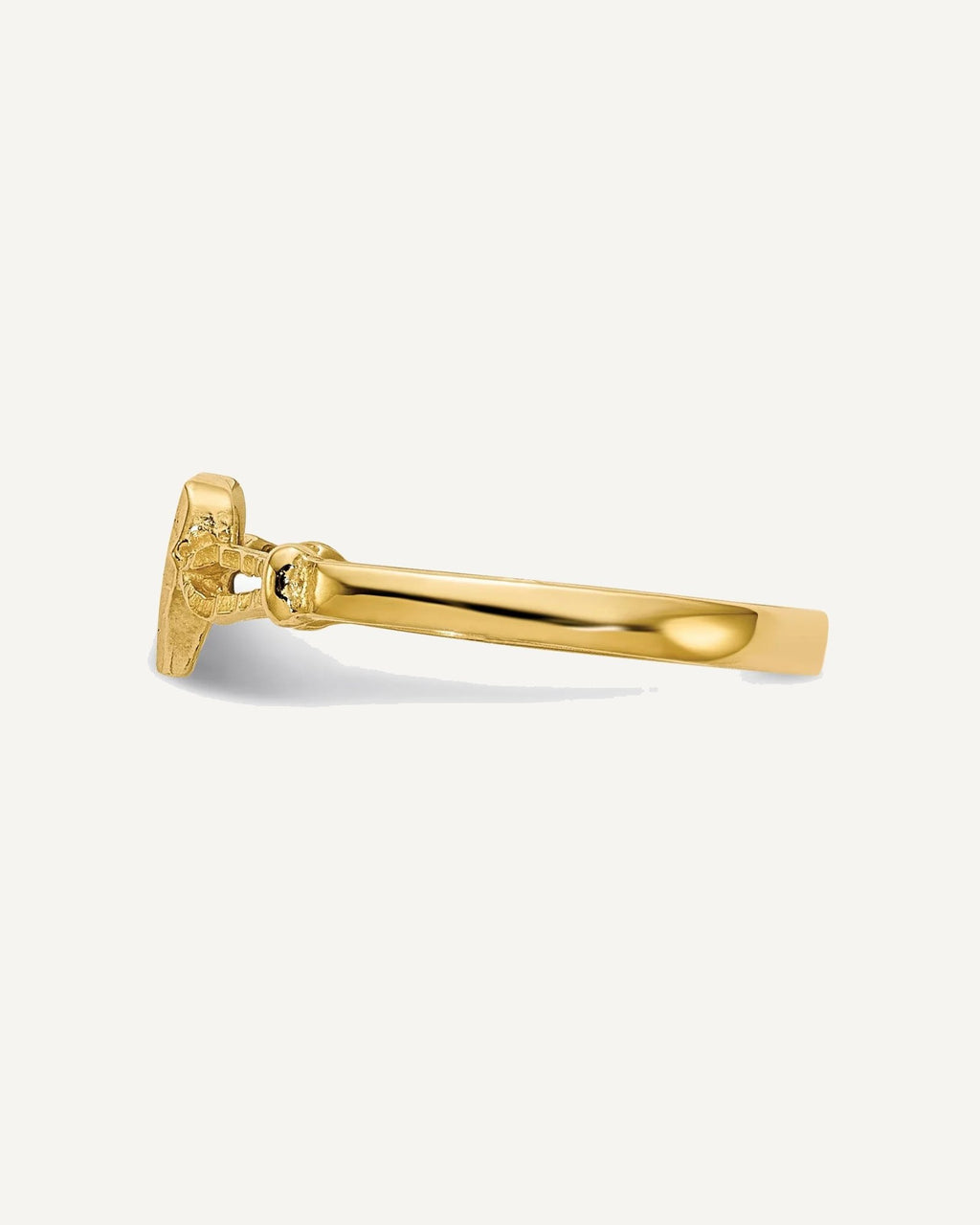 14k 5.0x5.0mm Open Back Size 3 Heart Signet Ring – View 3