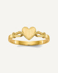 14k 5.0x5.0mm Open Back Size 3 Heart Signet Ring – View 1