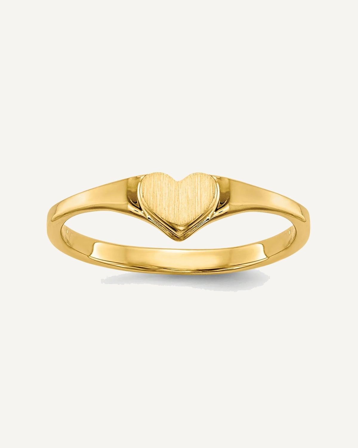 Gold Polished Children's Heart Rings – View 6