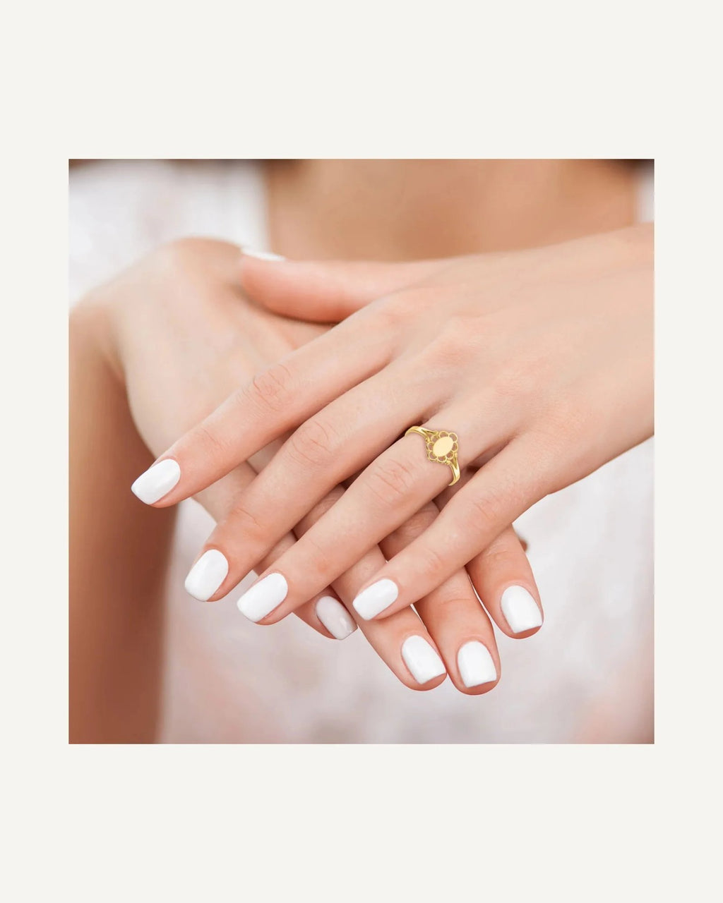Gold Polished Children's Signet Rings – View 7
