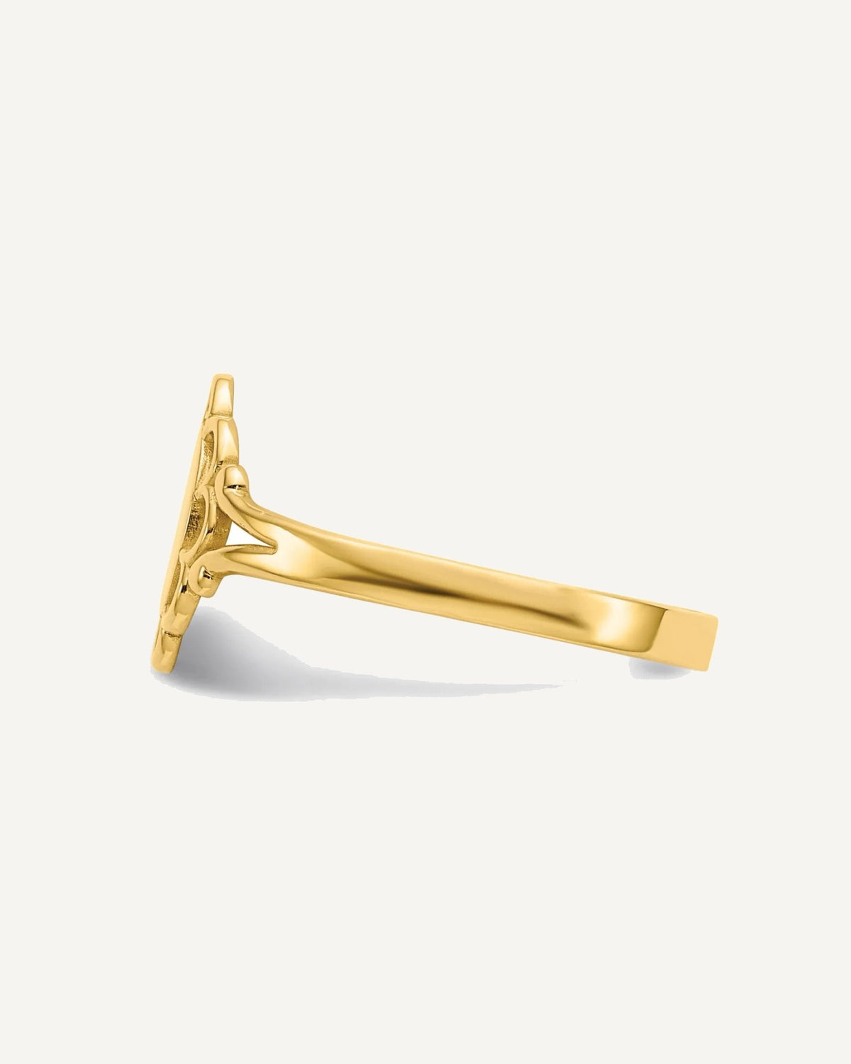 Gold Polished Children's Signet Rings – View 4
