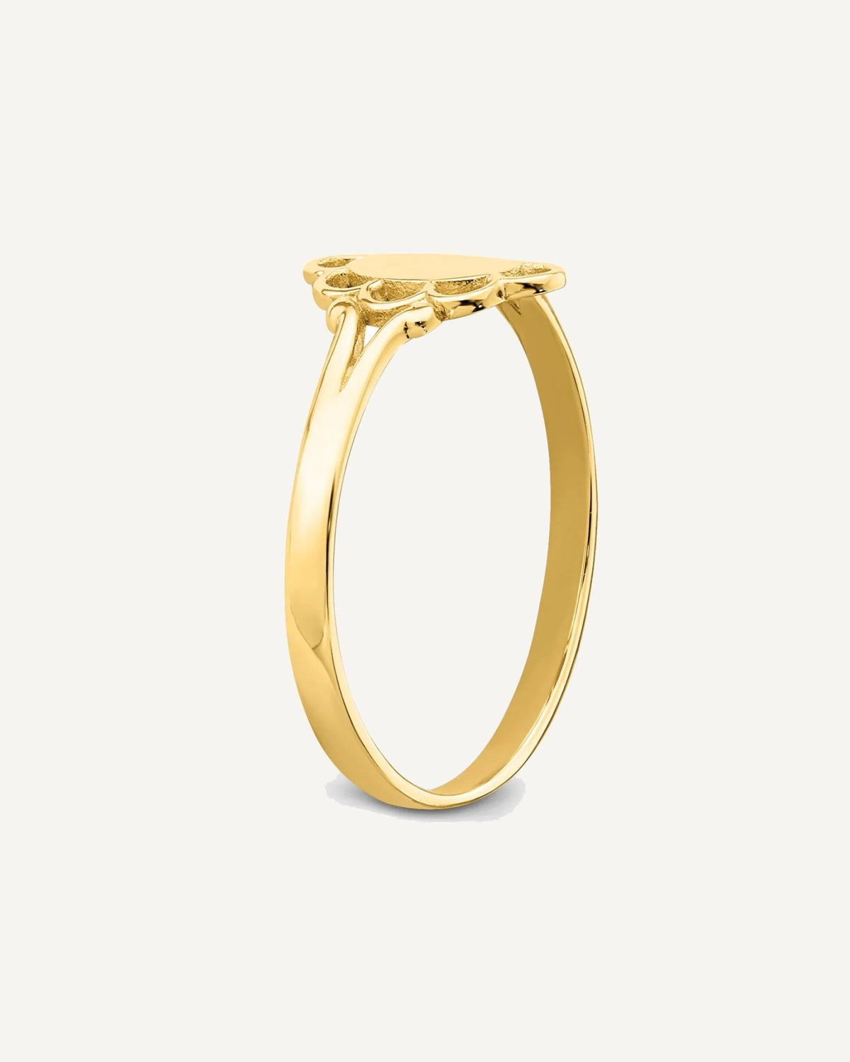 Gold Polished Children's Signet Rings – View 6