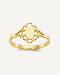 Gold Polished Children's Signet Rings – View 1