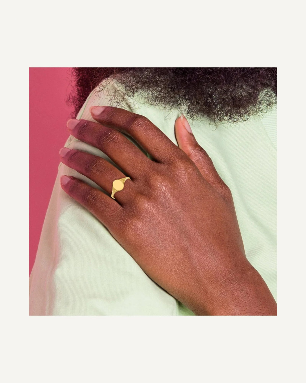 Gold Polished Children's Signet Rings – View 6