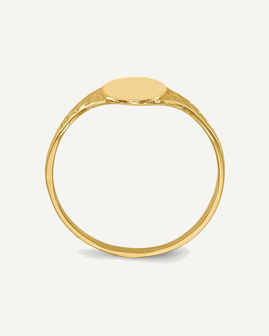 Gold Polished Children's Signet Rings – View 2