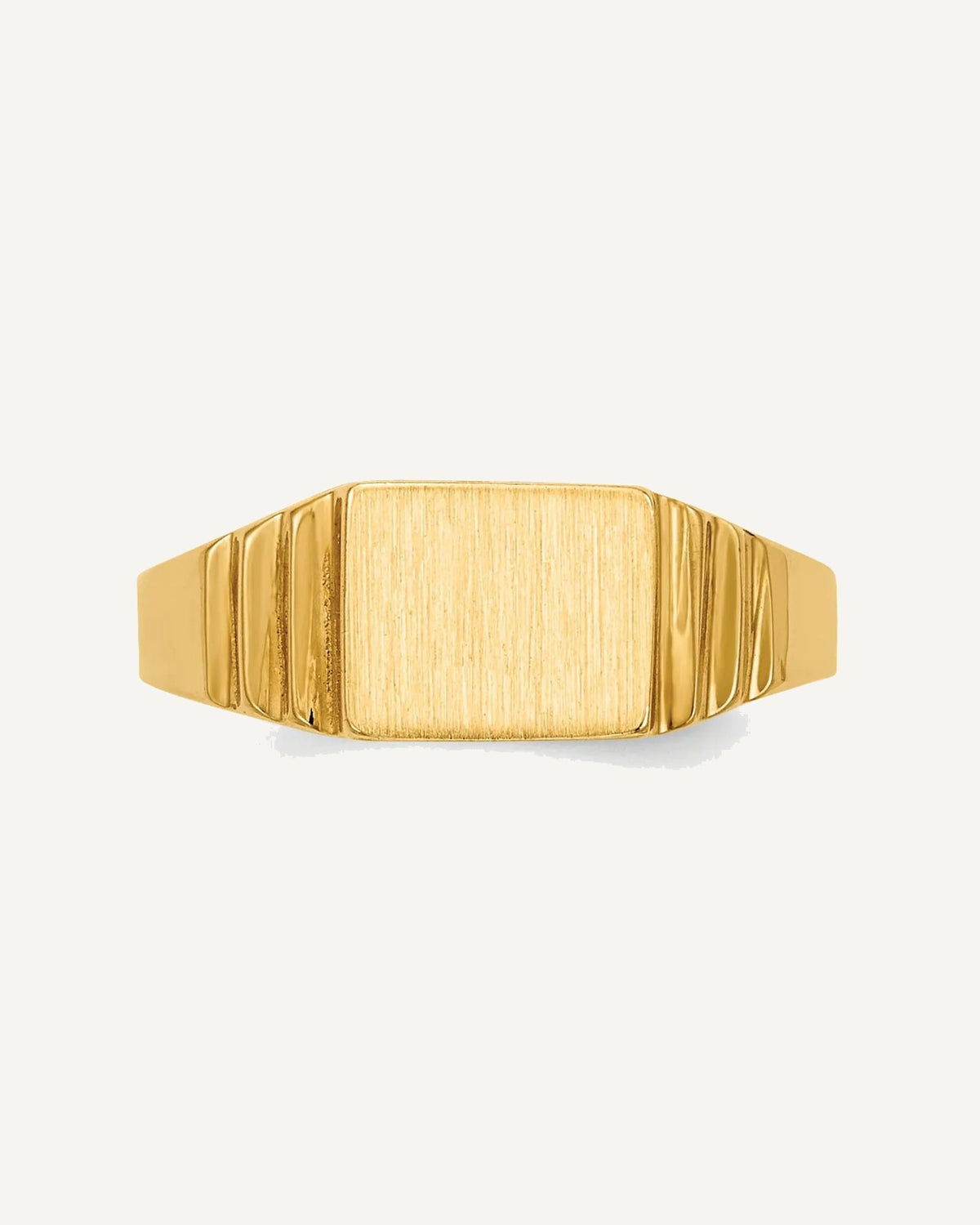 14K Satin 6.5x5.2mm Closed Back Size 2.25 Rectangular Signet Ring – View 4