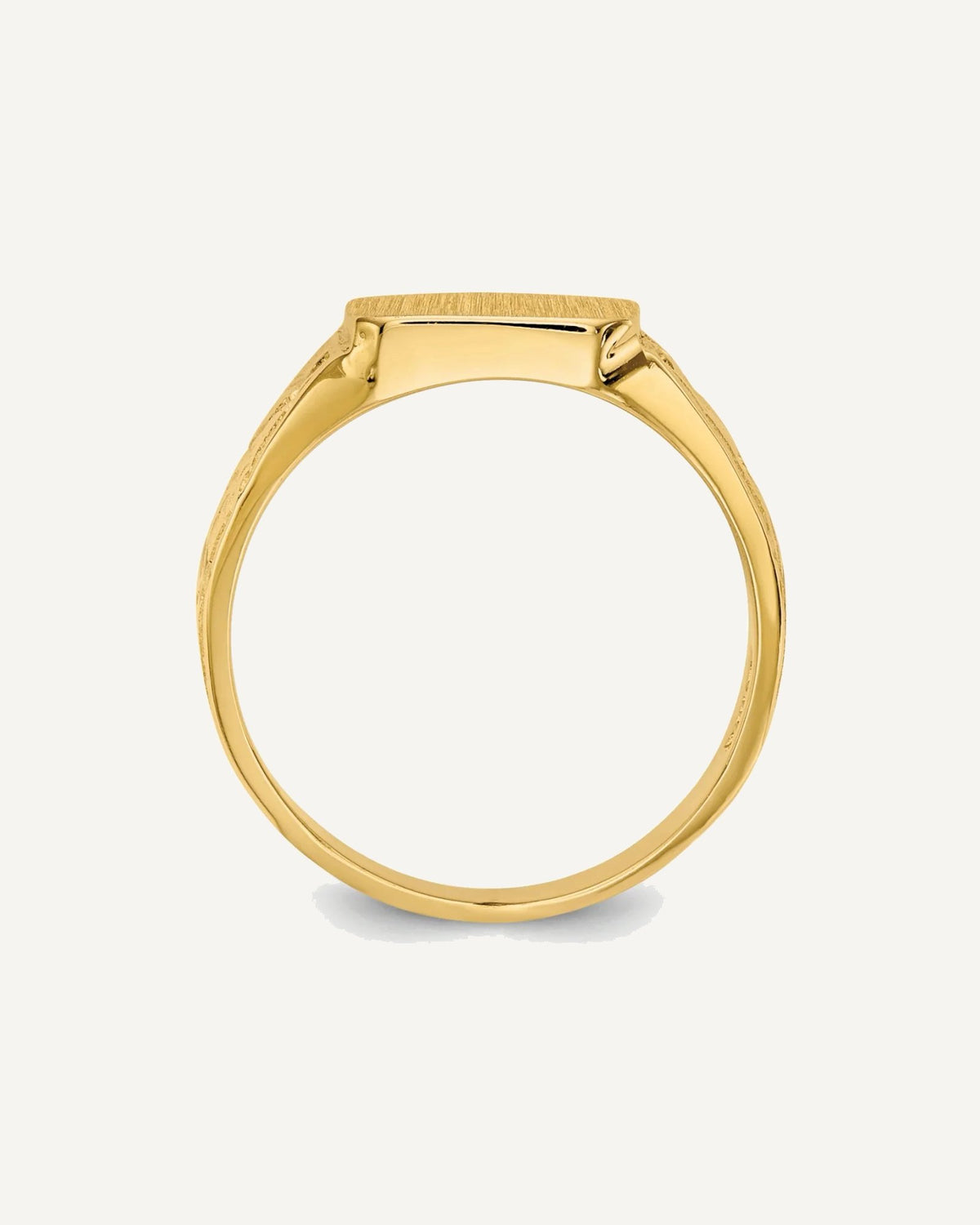 14K Polished 8.0x8.25mm Closed Back Size 3.5 Square Signet Ring – View 2