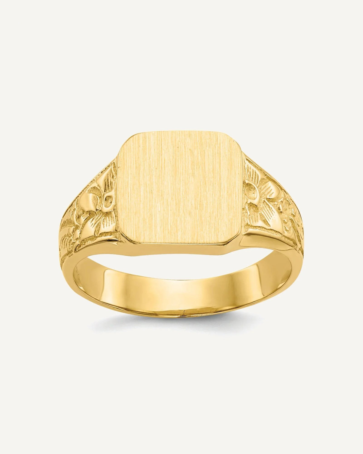 14K Polished 8.0x8.25mm Closed Back Size 3.5 Square Signet Ring – View 1