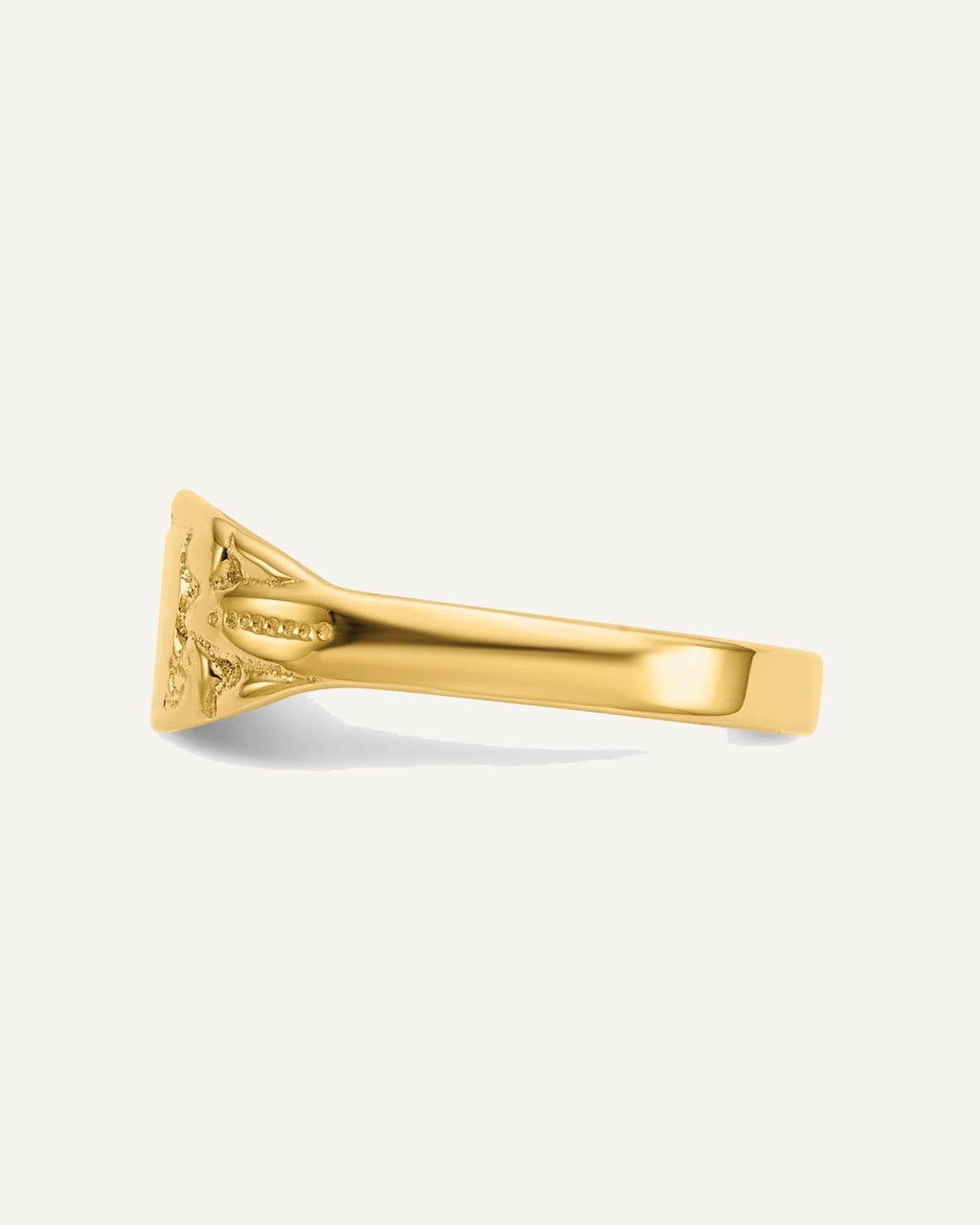 14K Polished 6.25x4.0mm Closed Back Size 3.25 Rectangular Signet Ring – View 4
