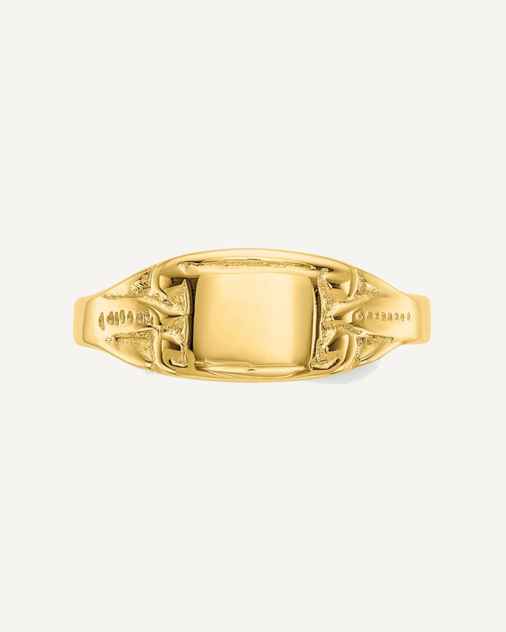 14K Polished 6.25x4.0mm Closed Back Size 3.25 Rectangular Signet Ring – View 5
