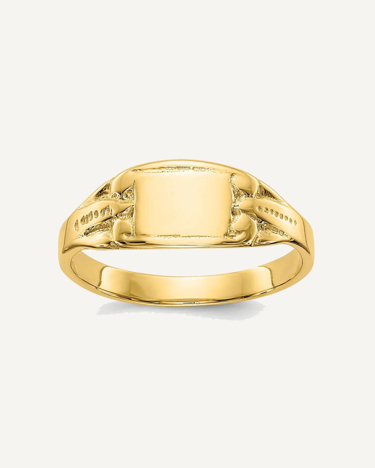 14K Polished 6.25x4.0mm Closed Back Size 3.25 Rectangular Signet Ring – View 1