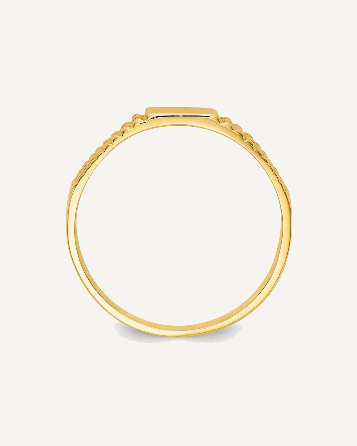 14K Polished 4.5x3.0mm Closed Back Size 3.25 Rectangular Signet Ring – View 2
