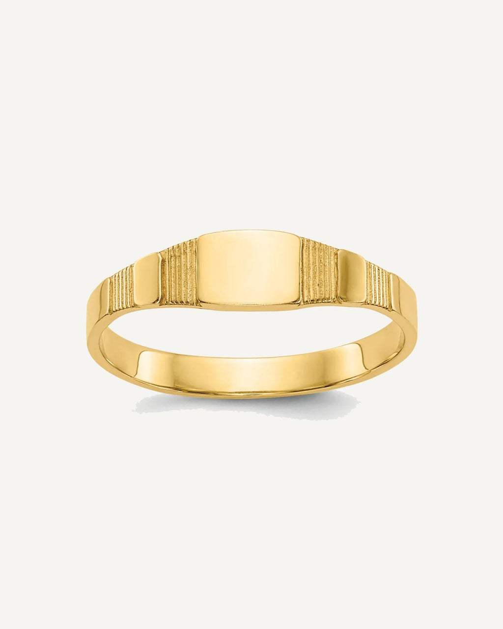 14K Polished 4.5x3.5mm Closed Back Size 1.75 Square Signet Ring – View 1