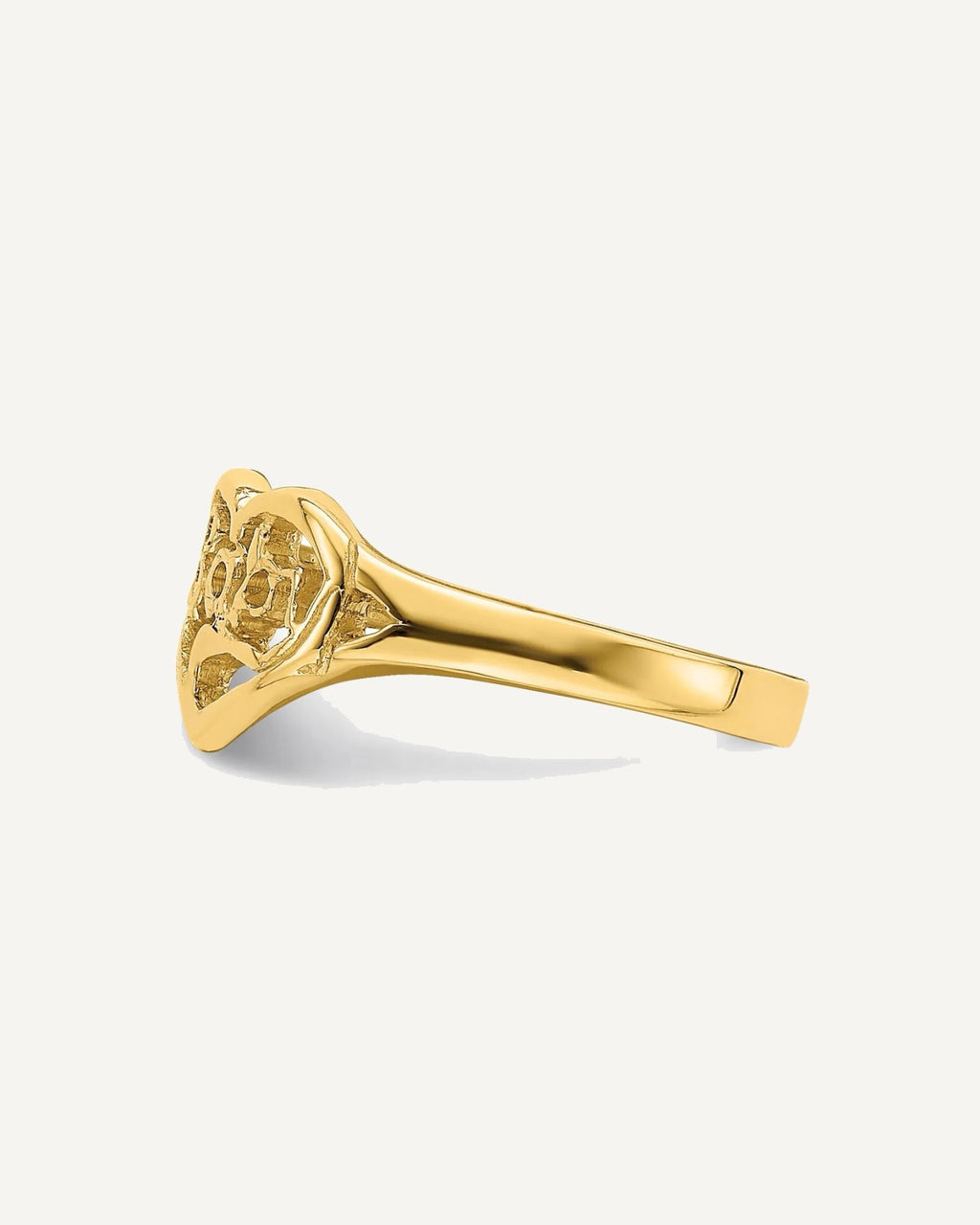 14K Cut-out BABY Heart Size 2.25 Ring – View 4