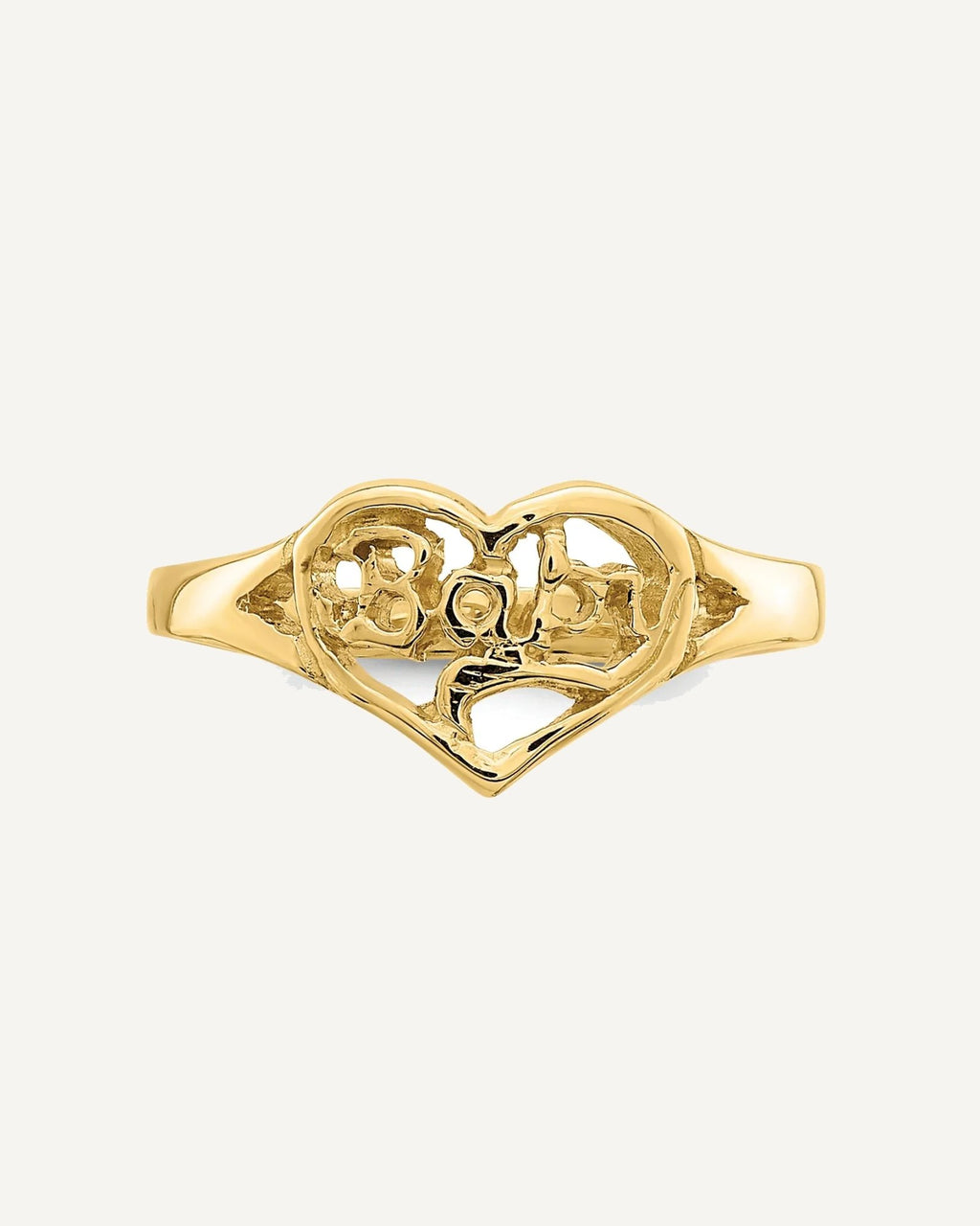 14K Cut-out BABY Heart Size 2.25 Ring – View 5