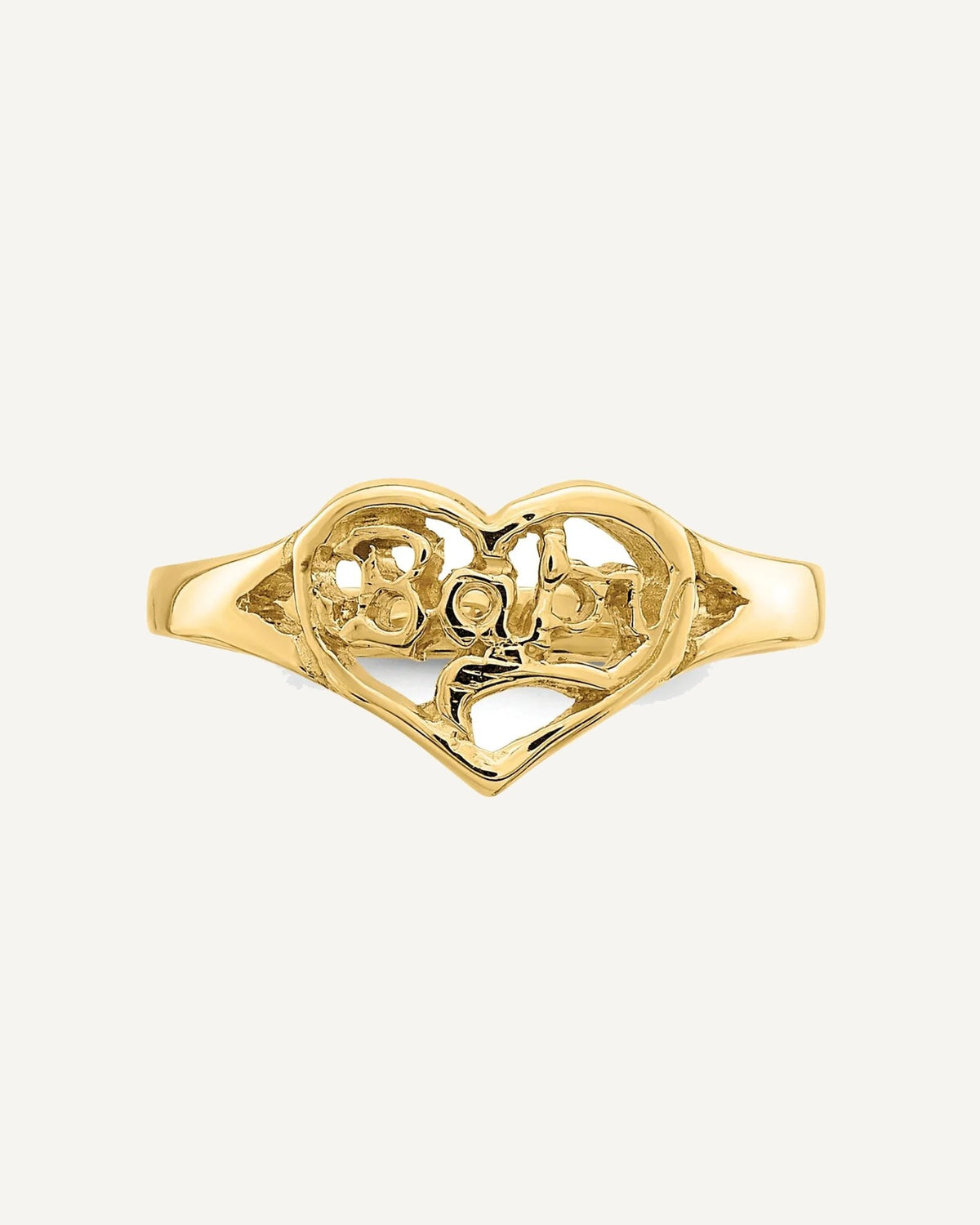 14K Cut-out BABY Heart Size 2.25 Ring – View 5