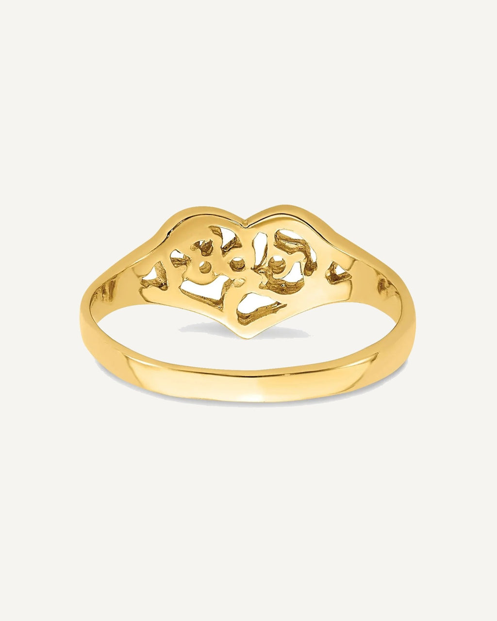 14K Cut-out BABY Heart Size 2.25 Ring – View 6