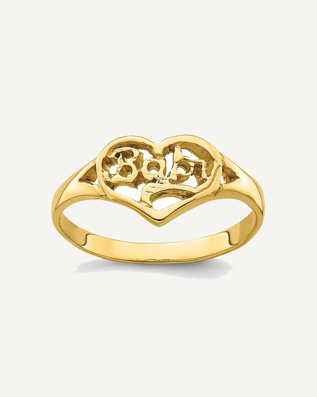 14K Cut-out BABY Heart Size 2.25 Ring – View 1
