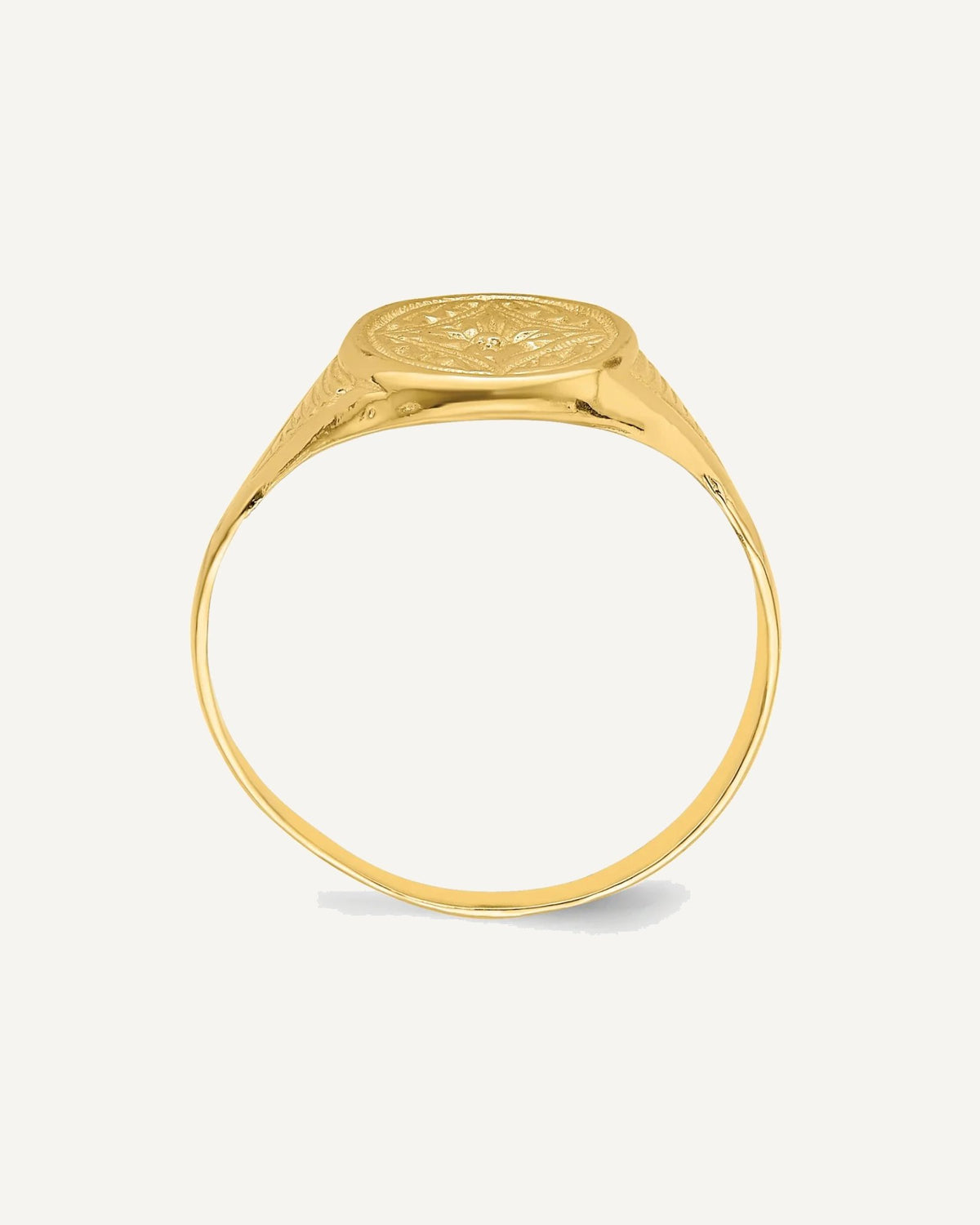 14k Oval Flower Size 3 Ring – View 2