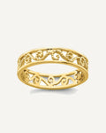 14k Beaded Scroll Cut-Out 3.8mm Band Size 2 Ring – View 1