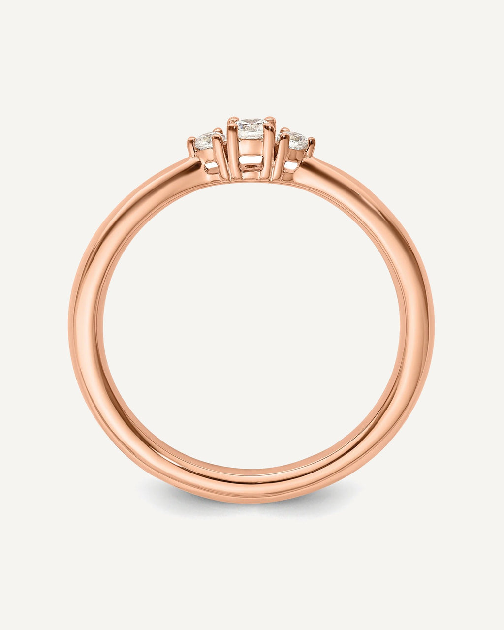 14K Rose Gold Diamond Complete 3 Stone Promise/Engagement Ring – View 2