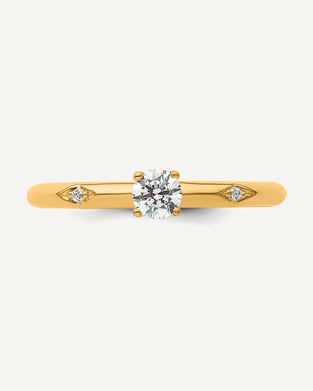 14k Polished Complete Diamond Promise Ring – View 4