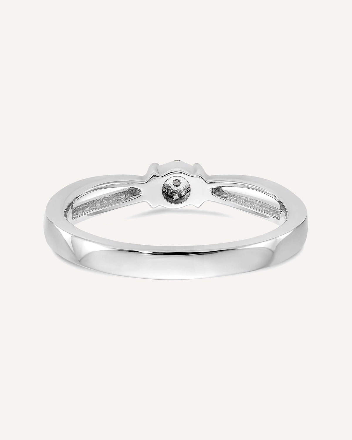 First Promise 14k White Gold Cluster .03 carat Round Diamond Complete Promise/Engagement Ring – View 5