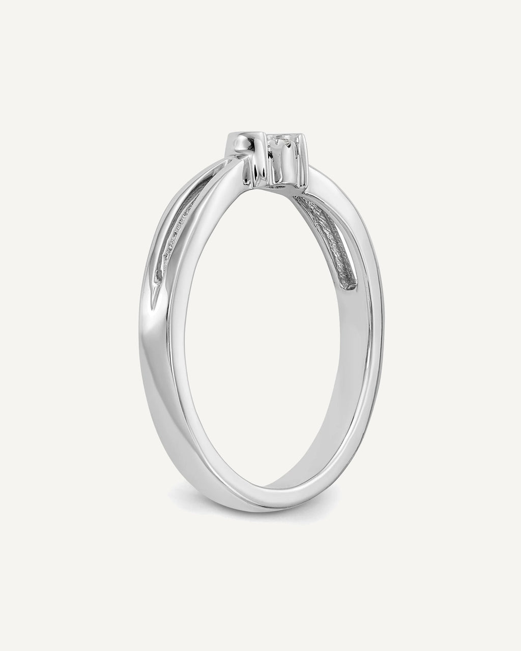 First Promise 14k White Gold Cluster .03 carat Round Diamond Complete Promise/Engagement Ring – View 6